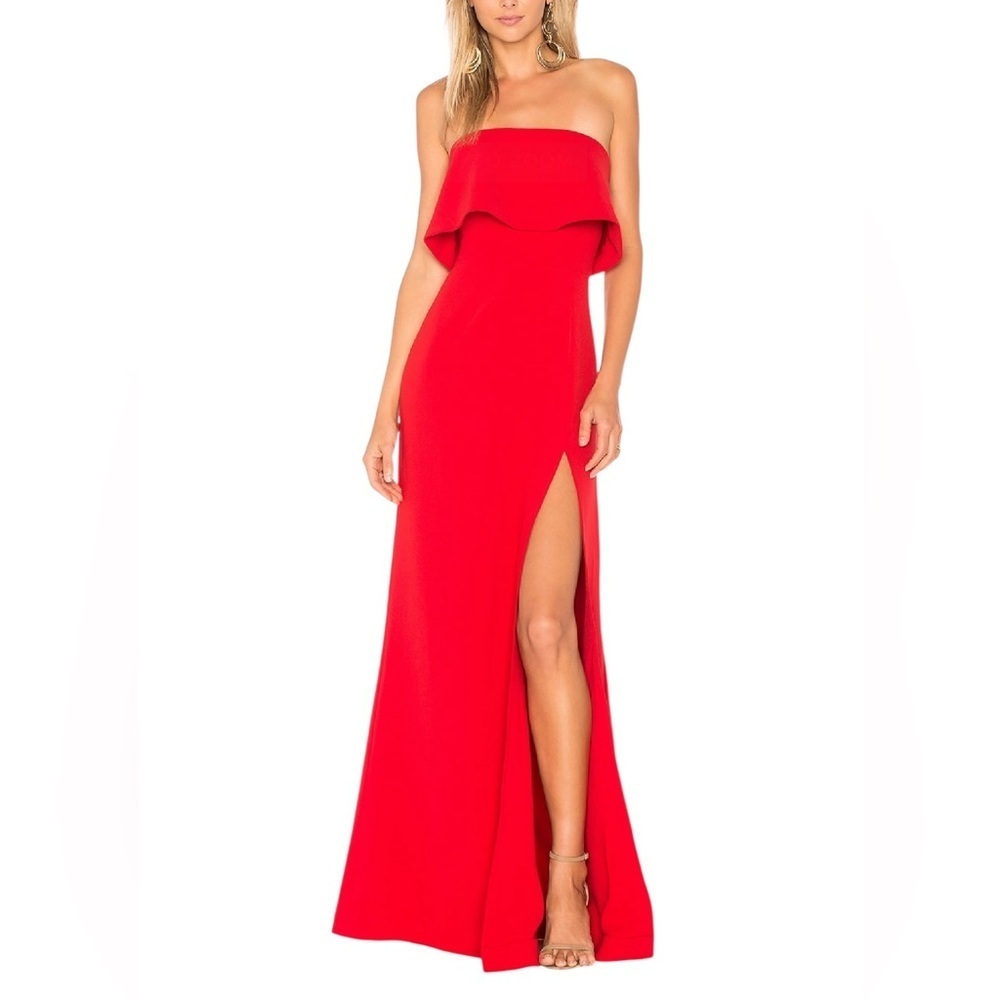 Lovers + Friends NEW Anzen Gown in Deep Red